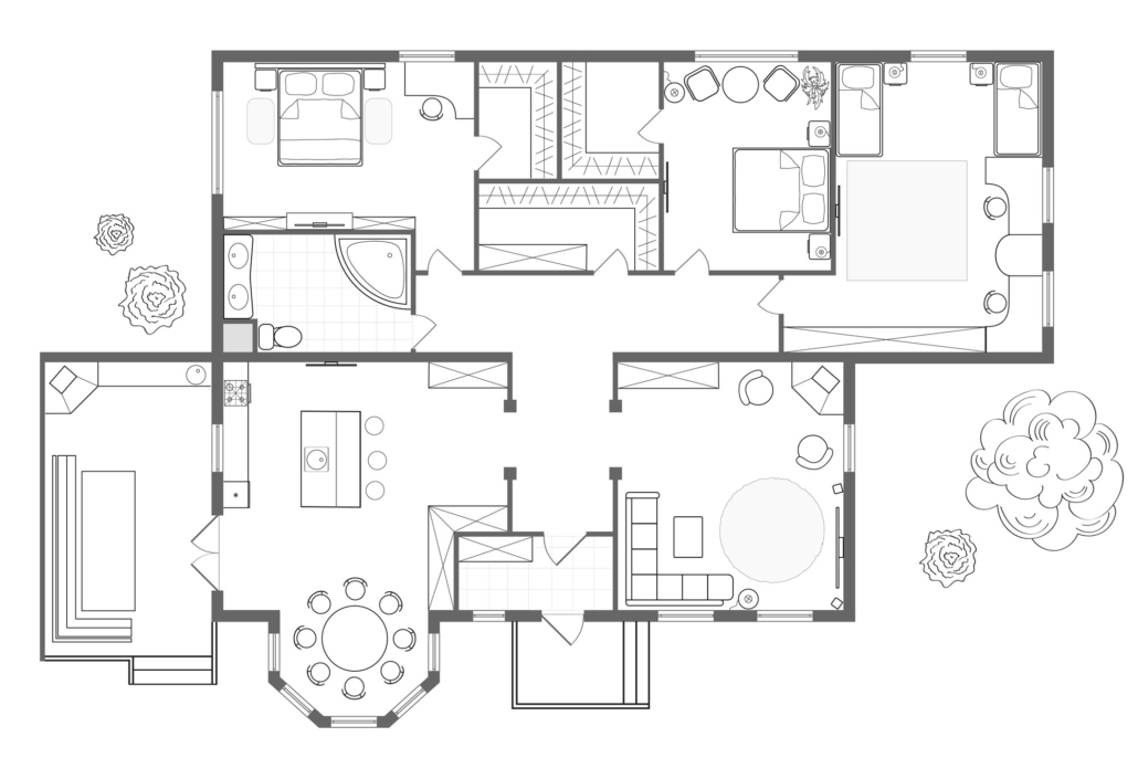 Haus Grundriss Ideen Bungalow